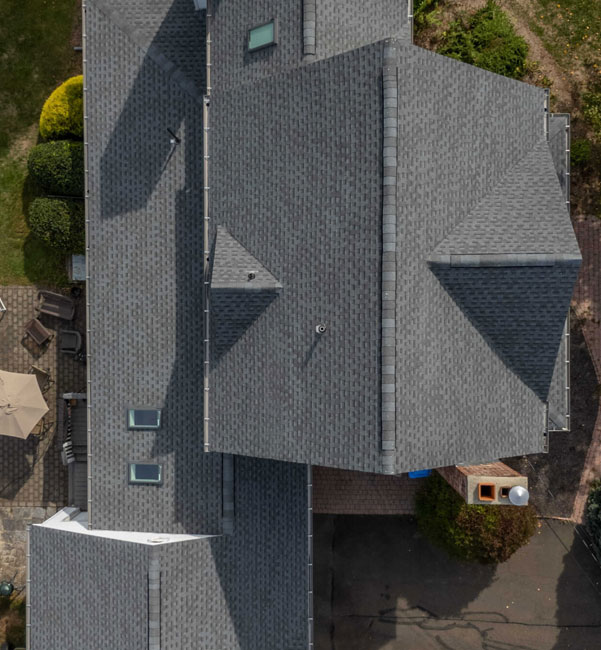 Aerial view of roof